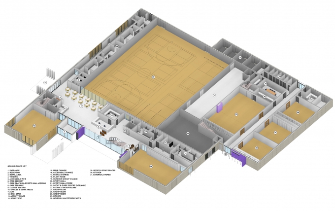 Castle Farm 3d ground floor plan - labelled