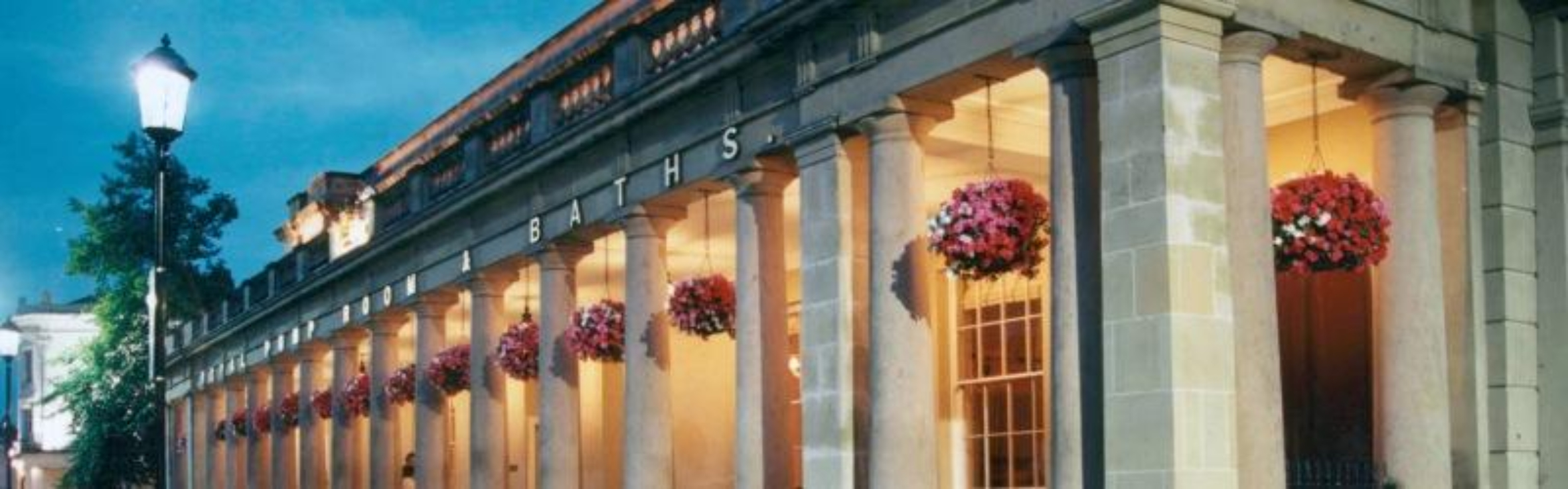 Royal pump rooms exterior at night