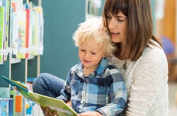 Child reading a book